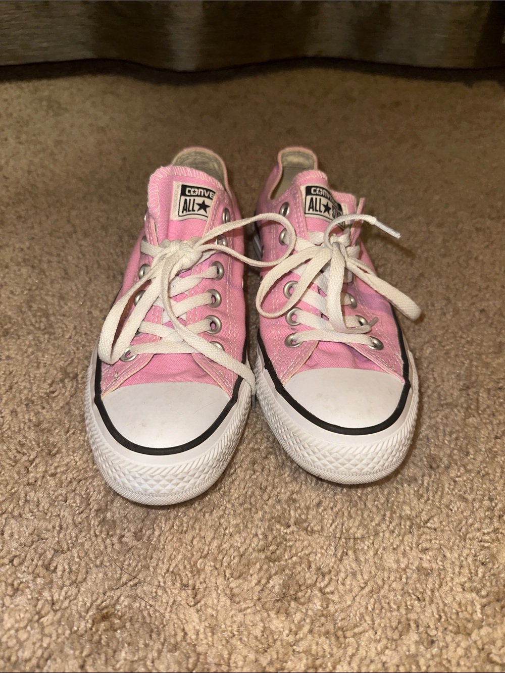 Converse Women’s Pink Low-Top Canvas Sneakers with White Soles